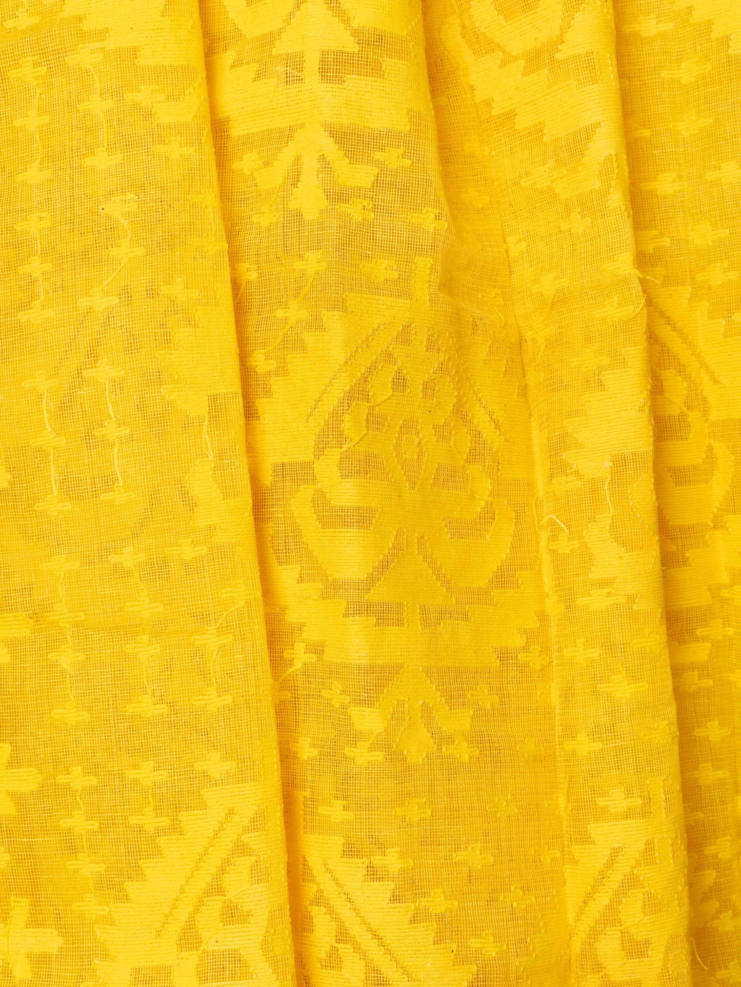 Yellow cotton Jamdani from Bangladesh